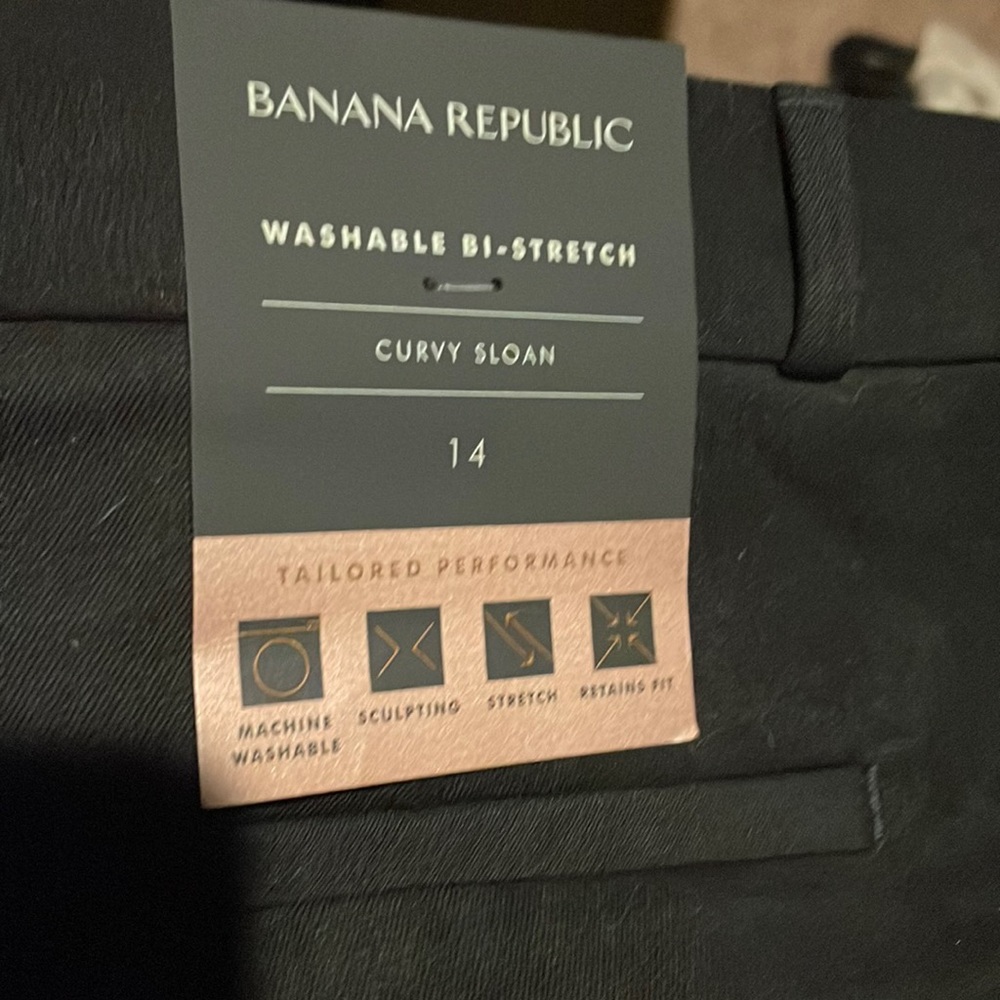 NWT banana republic curvy Sloan mid rise ankle pants - black sz 14